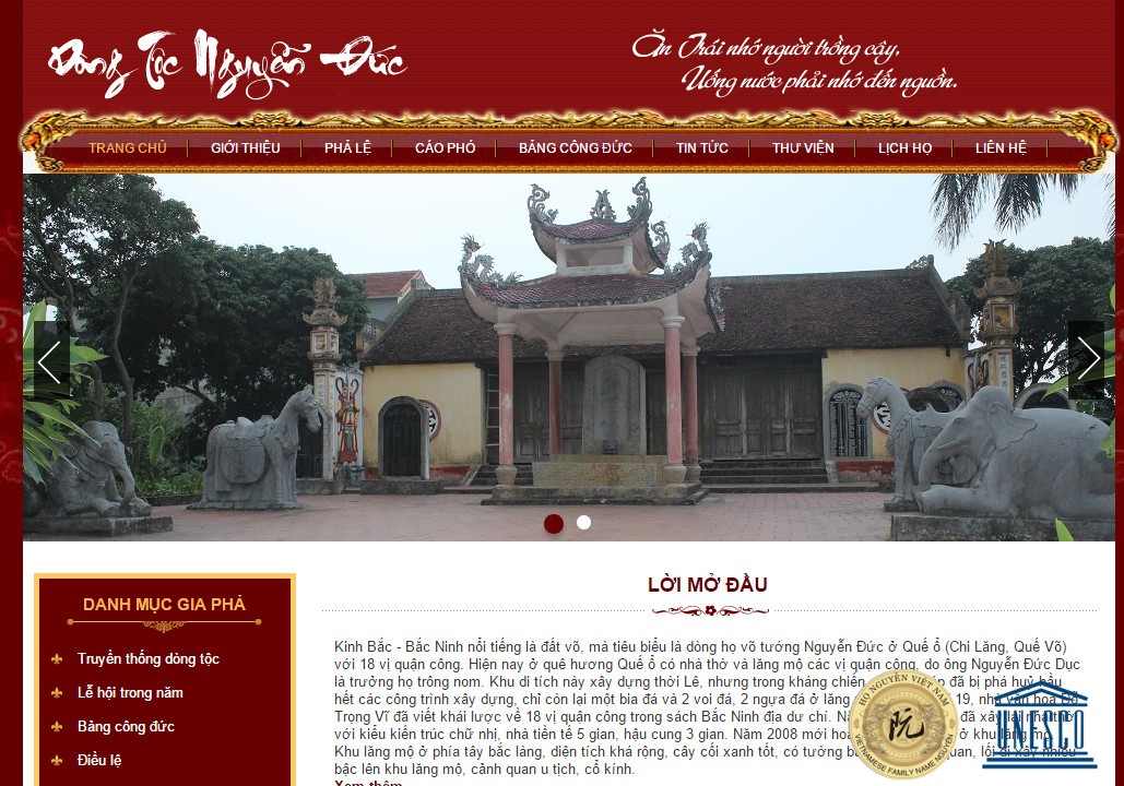 TRANG HỌ NGUYỄN ĐỨC Ở QUẾ Ổ, CHI LĂNG, QUẾ VÕ, BẮC NINH