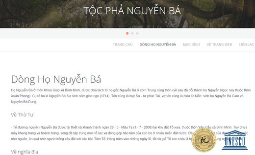 TRANG DÒNG HỌ NGUYỄN BÁ - TĨNH GIA, THANH HÓA