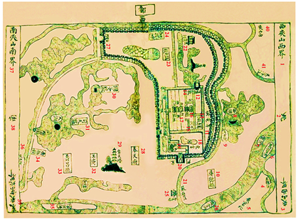 Bản đồ Hoàng thành Thăng Long thời Hồng Đức, năm 1490. (Nguồn: Trung tâm Bảo tồn Di sản Thăng Long – Hà Nội)