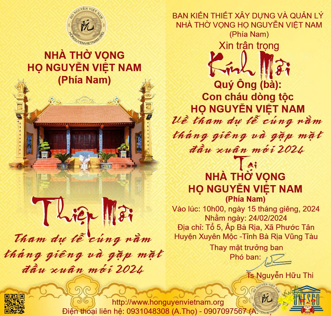 thu moi nha tho vong ram thang gieng